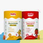 Nutriverse Gummies Combo for Kids | Nutriverse Cold & Cough Gummies + Nutriverse Immunity Gummies (30 Gummies/Pack)