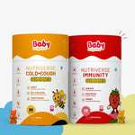 Nutriverse Gummies Combo for Kids | Nutriverse Cold & Cough Gummies + Nutriverse Immunity Gummies (30 Gummies/Pack)