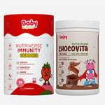 Growth & Immunity Booster Combo for Kids| Nutriverse Chocovita + Nutriverse Immunity Gummies (30 Gummies/Pack)