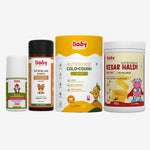 Cold Wellness Combo for Kids | Cold & Cough Gummies + Sitopaladi Churna + Cold Roll-On + Kesar Haldi Milk Mix