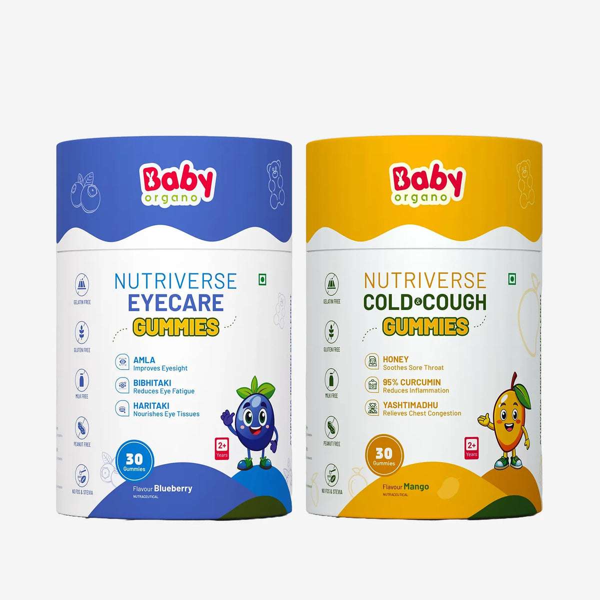 Vision & Wellness Combo for Kids| Nutriverse Eye Care Gummies + Nutriverse Cold & Cough Gummies (30 Gummies/Pack)