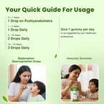 Natural Immunity Essentials for Kids | Nutriverse Immunity Gummies (30 Gummies/Pack) + Baalprashan Suvarnaprashan Drops