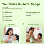 Natural Immunity Essentials for Kids | Nutriverse Immunity Gummies (30 Gummies/Pack) + Baalprashan Suvarnaprashan Drops