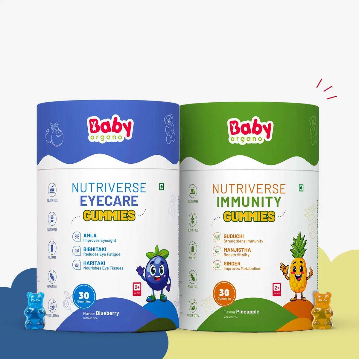 Eye & Immunity Wellness Duo for Kids| Nutriverse Eyecare Gummies + Nutriverse Immunity Gummies (30 Gummies/Pack)