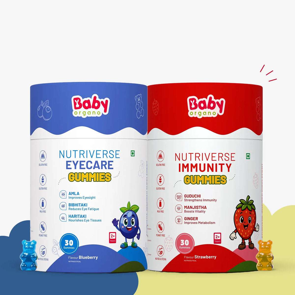 Eye & Immunity Wellness Duo for Kids| Nutriverse Eyecare Gummies + Nutriverse Immunity Gummies (30 Gummies/Pack)