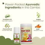 Immunity, Growth & Cold Relief Combo for Kids| Nutriverse Kesar Haldi Milk Mix + Natural Cold Relief Roll-On