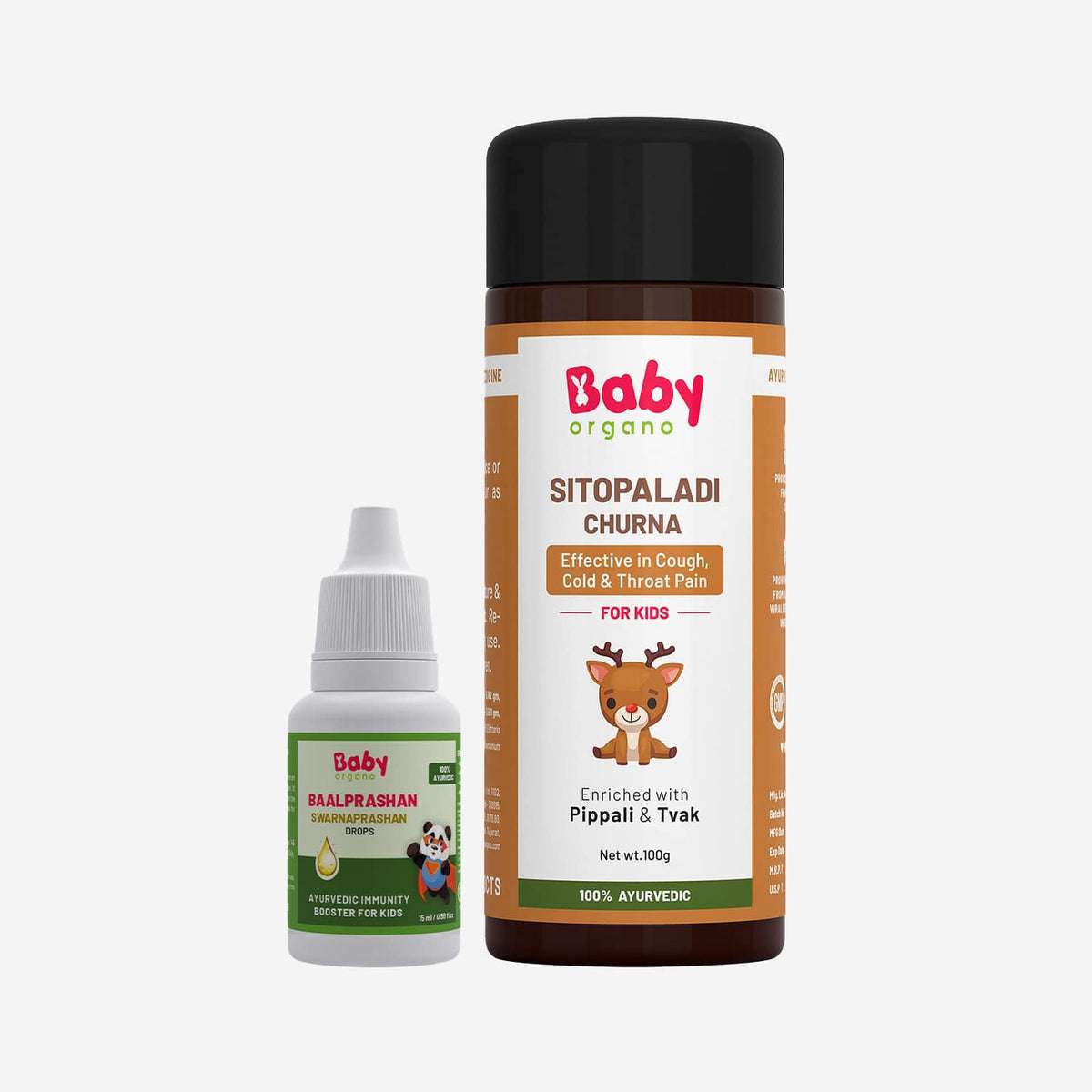 Boosts Immunity & Natural Cold Comfort Combo for Kids | Suvarnaprashan Drops + Sitopaladi Churna