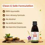 Ayurvedic non-drowsy cough syrup for kids – improves respiratory health and protects against seasonal illnesses.