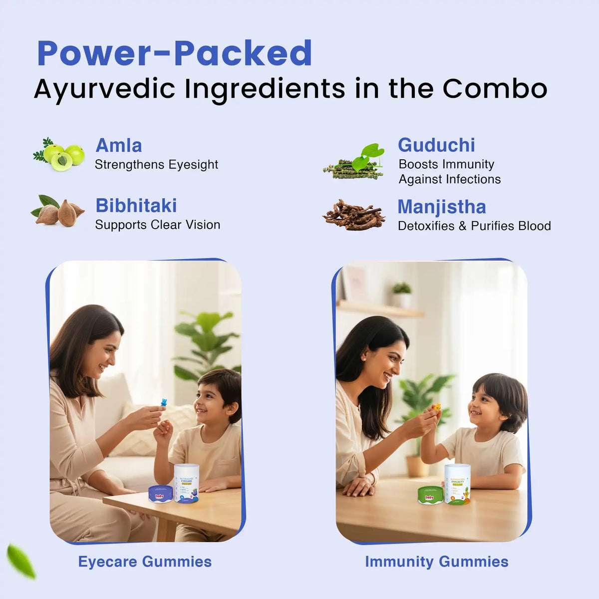 Eye & Immunity Wellness Duo for Kids| Nutriverse Eyecare Gummies + Nutriverse Immunity Gummies (30 Gummies/Pack)