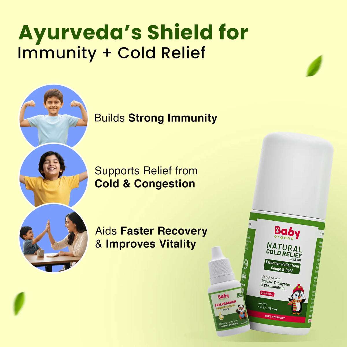 BabyOrgano Ayurveda’s shield for immunity and cold relief - builds immunity, supports congestion relief, aids recovery