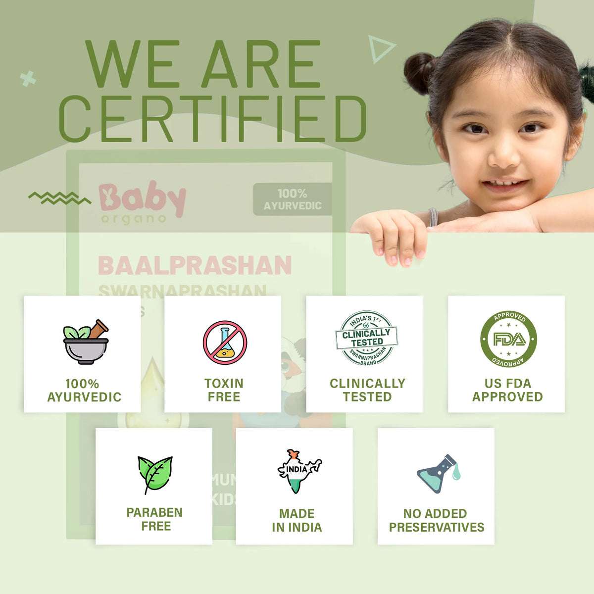 Baalprashan Swarnaprashan Drops – 100% Ayurvedic immunity booster for kids & babies (0–15 years) featuring Swarna Bhasma 24 ct gold ash, Shankhpushpi, Brahmi, and Vacha.