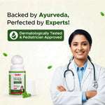 BabyOrgano Natural Cold Relief Roll-On for babies, backed by Ayurveda and perfected by experts, featuring a doctor and product bottle with text "Dermatologically Tested & Pediatrician Approved".