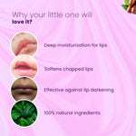 Natural lip balm for kids and babies – softens chapped lips, moisturizes deeply, prevents darkening, 100% natural | #flavour_strawberry