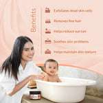 Natural Ubtan benefits exfoliating dead skin, removing fine hair, reducing suntan, soothing skin problems, and maintaining healthy skin texture.