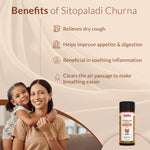 Benefits of BabyOrgano Sitopaladi Churna – relieves dry cough, improves digestion, soothes inflammation, supports easy breathing