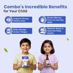 Brain Booster & Eye Care Combo for Kids | Nutriverse Eye Care Gummies Nutriverse (30 Gummies/Pack) + Shankhpushpi Syrup