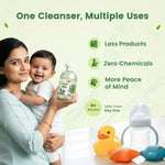 Chemical-free baby liquid cleanser safe for newborns and infants.