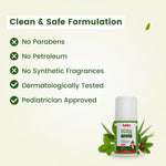 Chemical-free Natural Cold Relief Roll On — no preservatives, no mineral oil, no parabens, gluten & SLS free, dermatologist and pediatrician tested