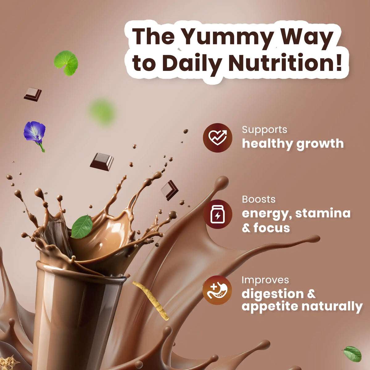 Chocolate milk powder for kids – boosts immunity, memory, and growth – Nutriverse Chocovita Milk Mix with Ayurvedic herbs