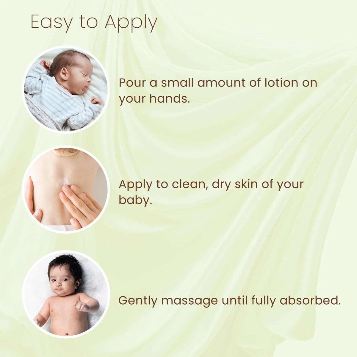 Easy-to-apply BabyOrgano body lotion for kids and babies, gently massages into clean, dry skin for deep hydration.