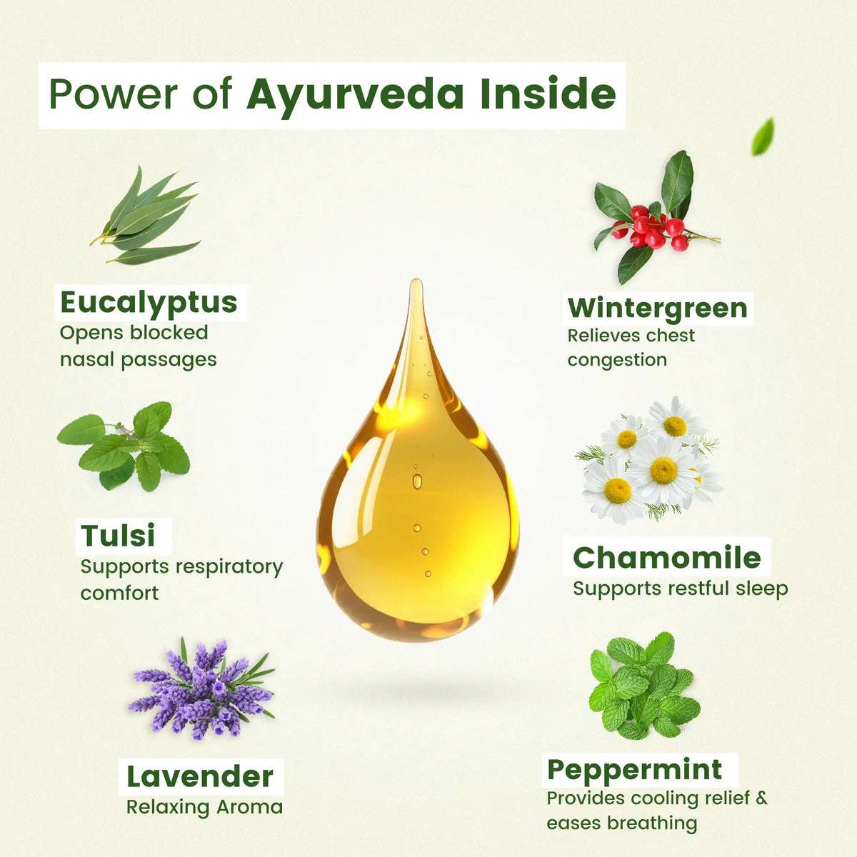 Natural Cold Relief Roll On enriched with organic eucalyptus, peppermint, wintergreen, tulsi, and chamomile essential oils