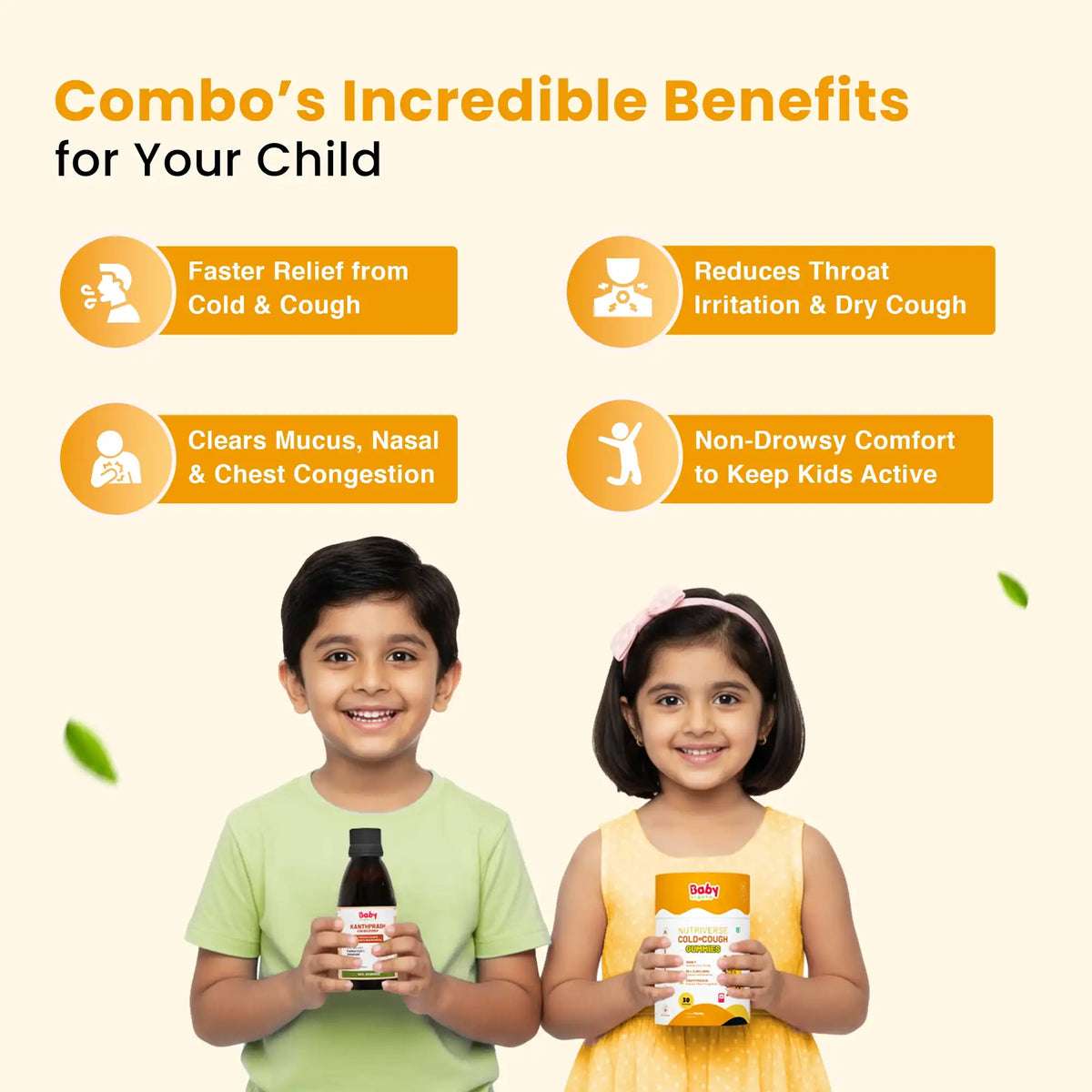 Ayurvedic Cold Comfort Combo | Nutriverse Cold & Cough Gummies + Kanthprash Cough Syrup