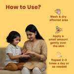How to use baby rash cream – wash and dry skin, apply gently, repeat 2-3 times daily for best results