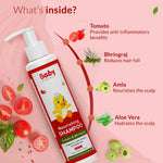 Nourishing Natural baby shampoo with tomato, bhringraj, amla & aloe vera – nourishes scalp, reduces hair fall, hydrates gently