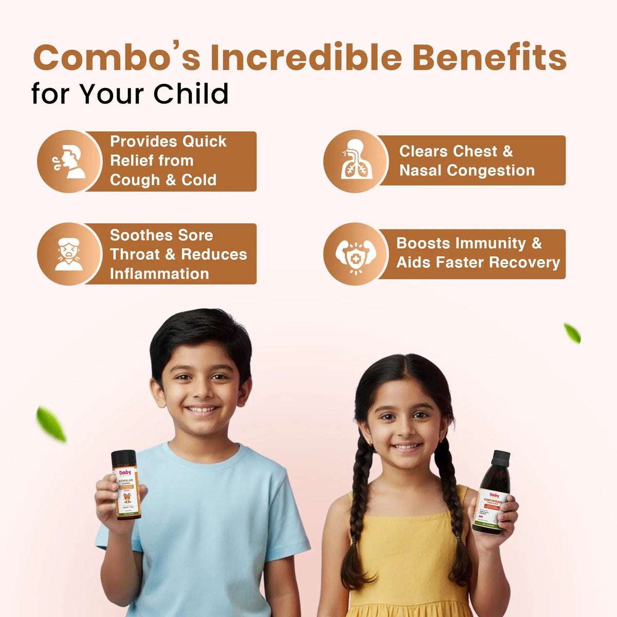 Ayurvedic Cough Care Combo for Kids| Kanthprash Cough Syrup + Sitopaladi Churna