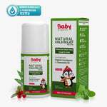 Natural Cold Relief Roll On for babies with organic eucalyptus oil, offers effective Ayurvedic cough and cold relief from 3+ months