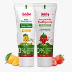 Natural Oral Care Combo for Kids | Herbal Toothpaste Mango + Strawberry Flavour