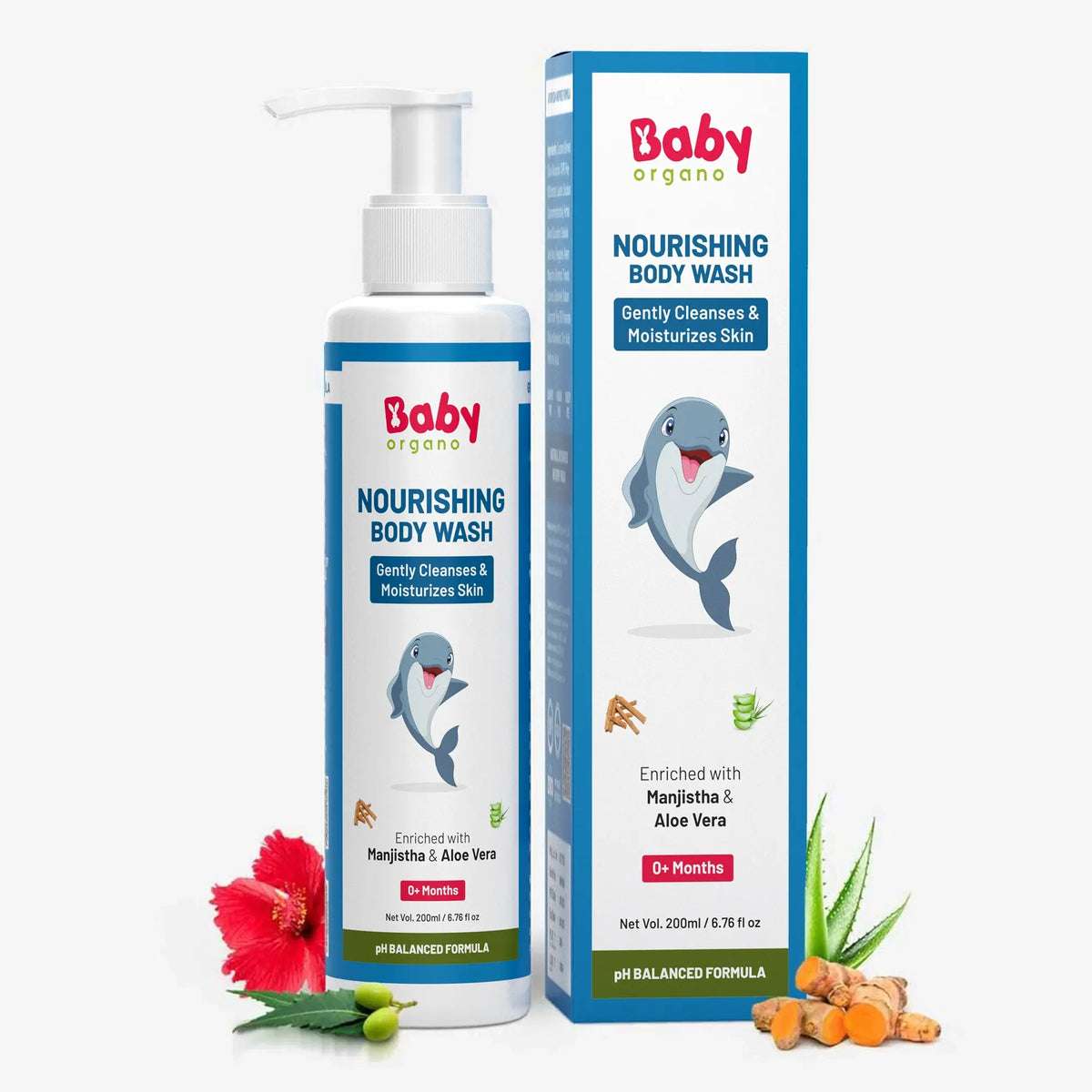 BabyOrgano natural baby body wash with Gotukola & Cucumber – gentle, organic cleansing for baby’s soft and healthy skin