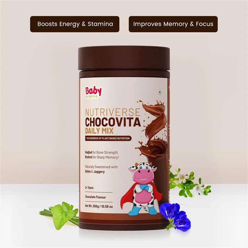 Chocolate milk powder with plant-based nutrition and natural sweeteners – Nutriverse Chocovita mix, no refined sugar, 300g pack