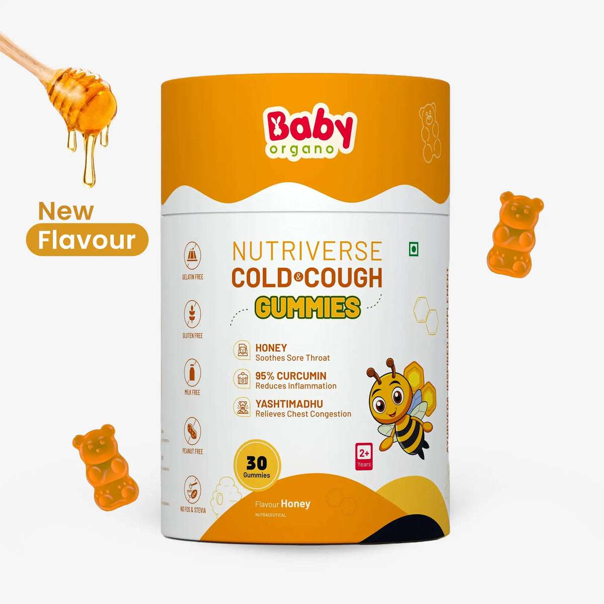 Nutriverse cold and cough gummies – new honey flavour with curcumin and yashtimadhu for kids 2+ years