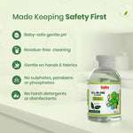 Residue-free baby liquid cleanser with gentle pH and no sulphates or parabens.