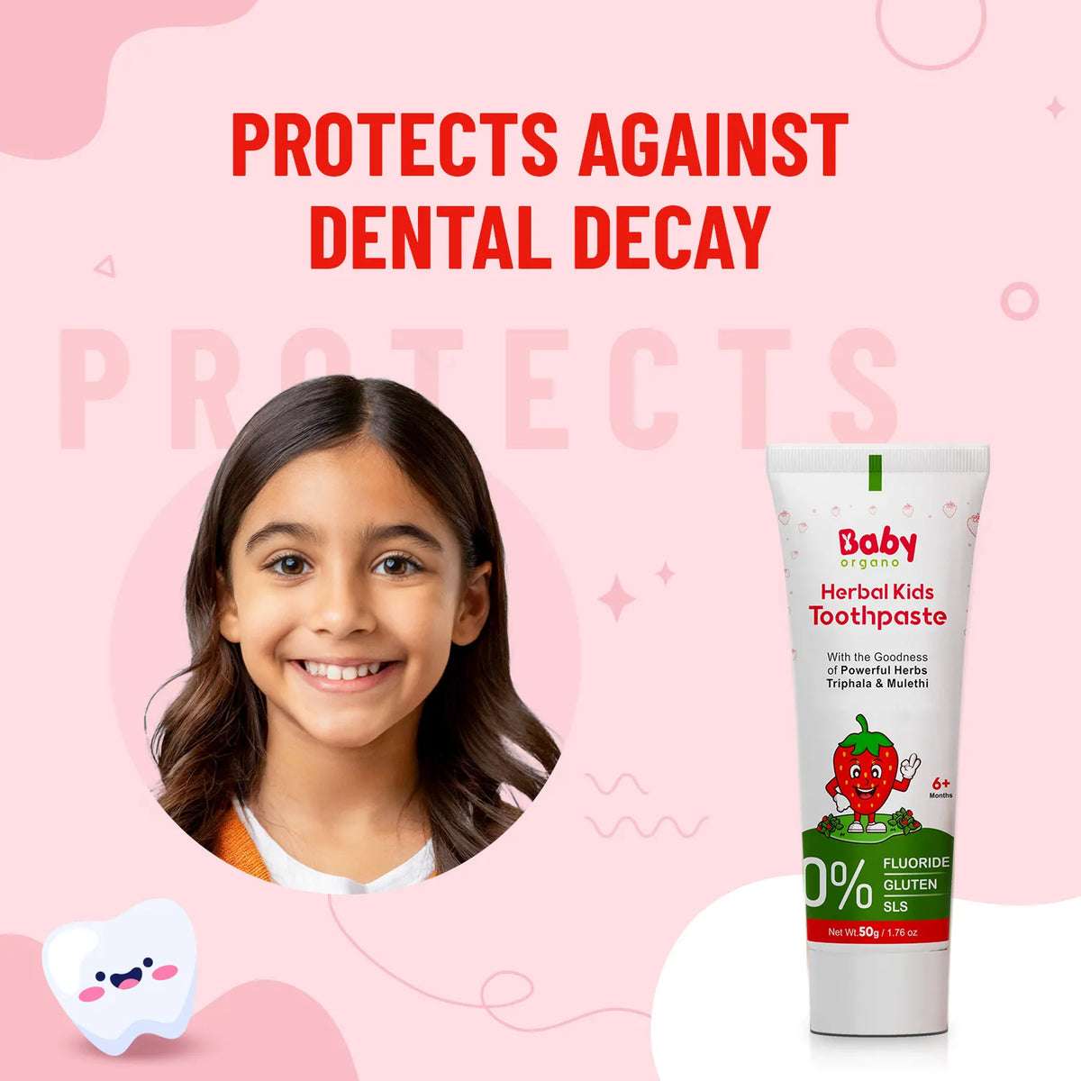Herbal Kids Toothpaste | Strawberry Flavour | 6+ Months