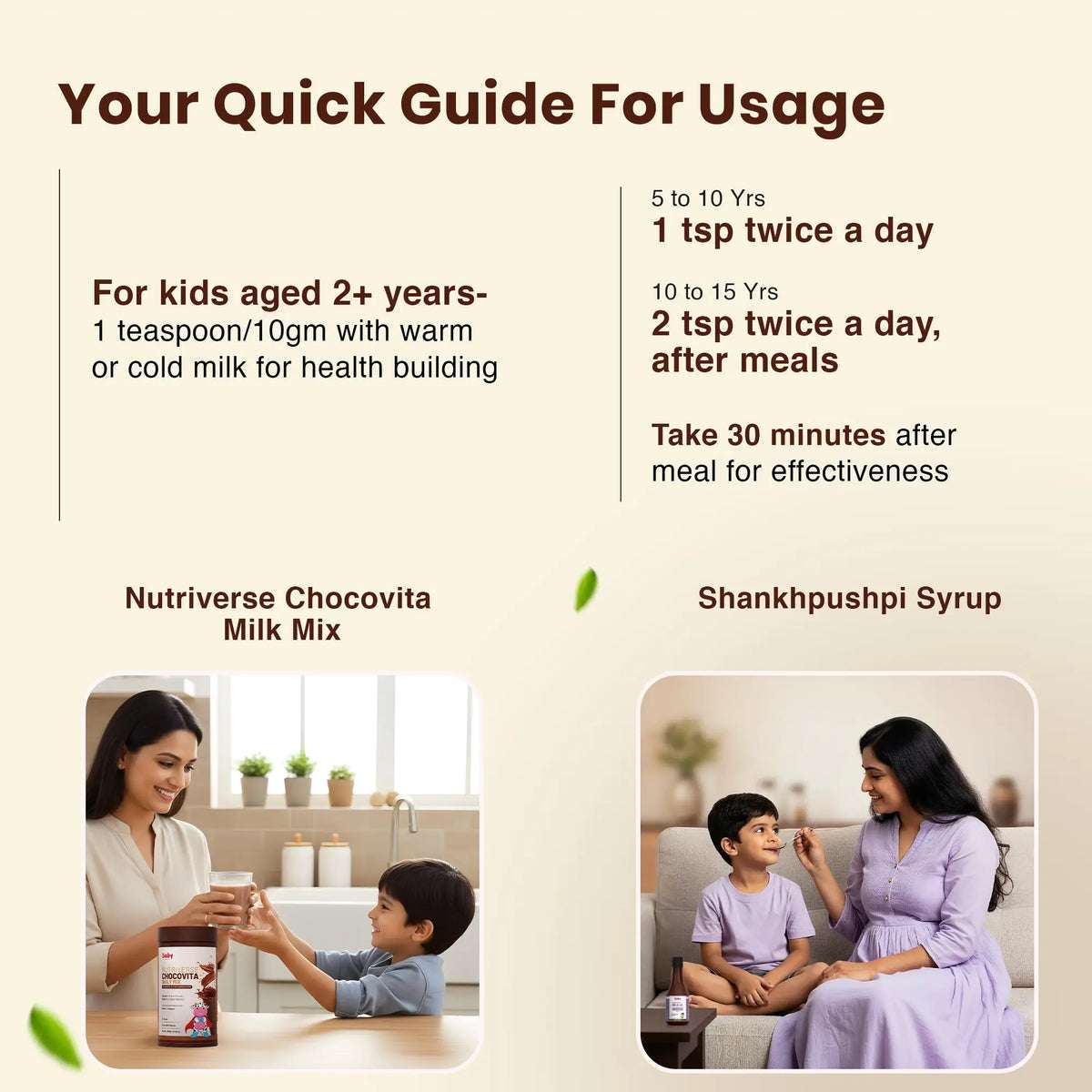 Brain & Growth Booster Combo for Kids| Shankhpushpi Syrup + Nutriverse Chocovita Milk Mix