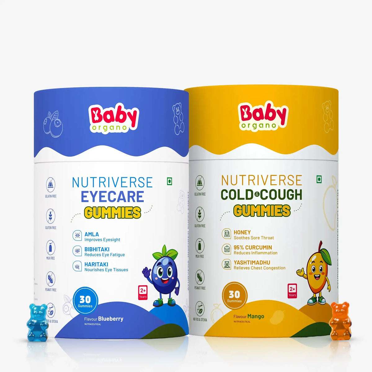 Vision & Wellness Combo for Kids| Nutriverse Eye Care Gummies + Nutriverse Cold & Cough Gummies (30 Gummies/Pack)