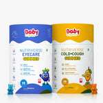 Vision & Wellness Combo for Kids| Nutriverse Eye Care Gummies + Nutriverse Cold & Cough Gummies (30 Gummies/Pack)