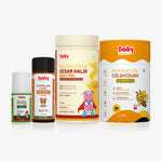 Cold Wellness Combo for Kids | Cold & Cough Gummies + Sitopaladi Churna + Cold Roll-On + Kesar Haldi Milk Mix