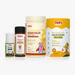 Cold Wellness Combo for Kids | Cold & Cough Gummies + Sitopaladi Churna + Cold Roll-On + Kesar Haldi Milk Mix