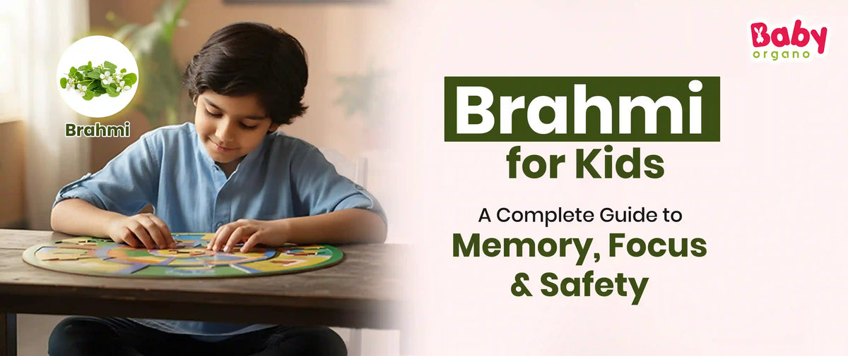 A young boy focusing on a brain-boosting puzzle game, showcasing the benefits of Brahmi for kids' memory and cognitive development.