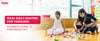 Happy toddler following daily routine with parents – brushing, playing, eating, and sleeping on time for better development