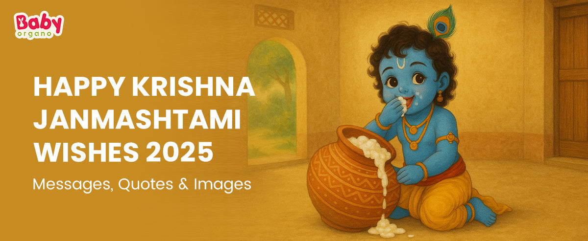 Happy Krishna Janmashtami Wishes 2025 : Baby Krishna eating butter – Happy Krishna Janmashtami Wishes 2025 | Messages, Quotes & Images