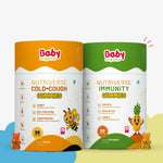 Nutriverse Gummies Combo for Kids | Nutriverse Cold & Cough Gummies + Nutriverse Immunity Gummies (30 Gummies/Pack)