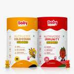 Nutriverse Gummies Combo for Kids | Nutriverse Cold & Cough Gummies + Nutriverse Immunity Gummies (30 Gummies/Pack)