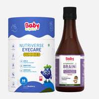 Brain Booster & Eye Care Combo | Nutriverse Eye Care Gummies + Shankhpushpi Syrup