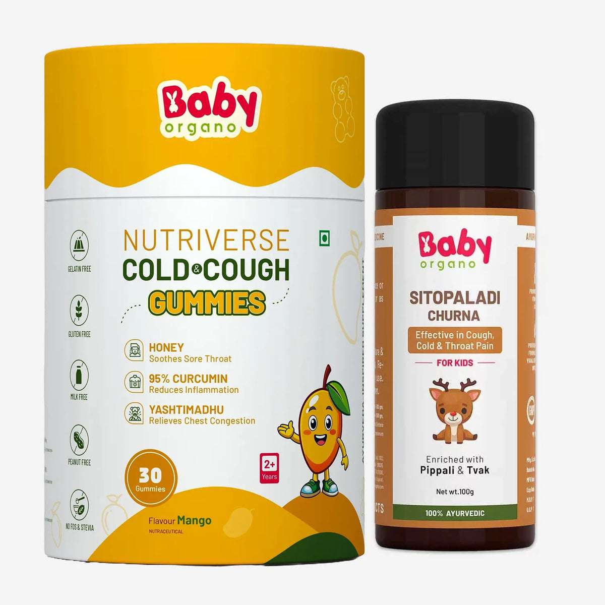 Natural Cold Care Combo for Kids | Nutriverse Cold & Cough Gummies + Sitopaladi Churna