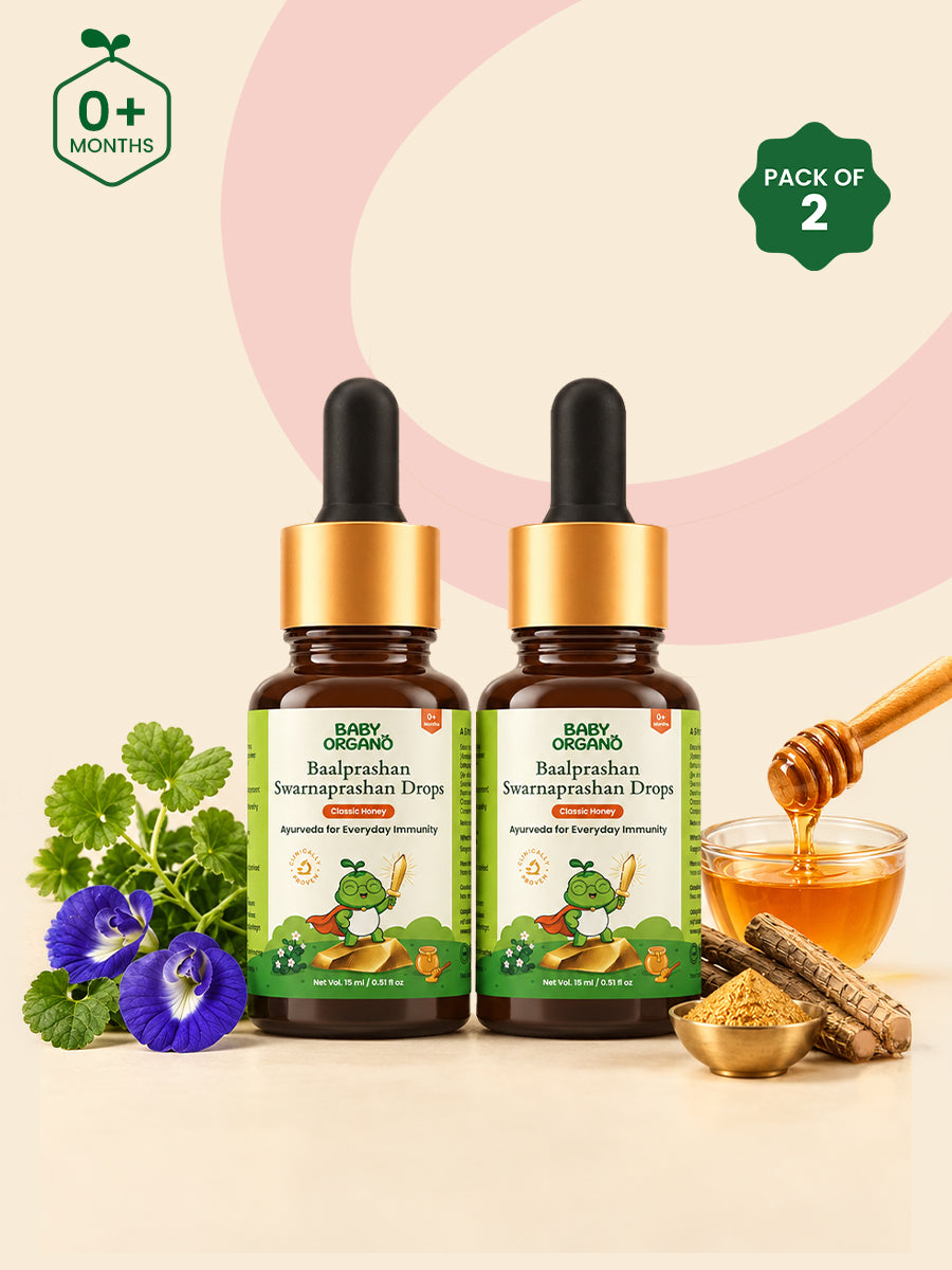 Swarnaprashan Drops | Boosts Immunity & Growth | Made with 24K Swarna Bhasma, Brahmi, Shankhpushpi, Vacha & Honey | Pack of 2