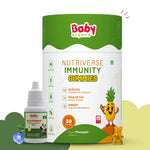 Natural Immunity Essentials for Kids | Nutriverse Immunity Gummies (30 Gummies/Pack) + Baalprashan Suvarnaprashan Drops